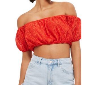 NWT TOPSHOP Red Crop Top